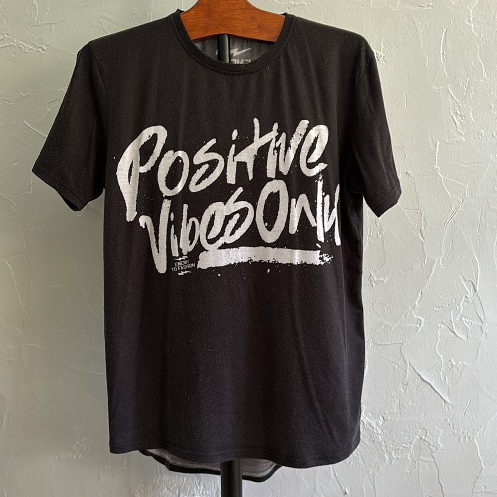 Enemy to Fashion Positive Vibes Only Black Shirt